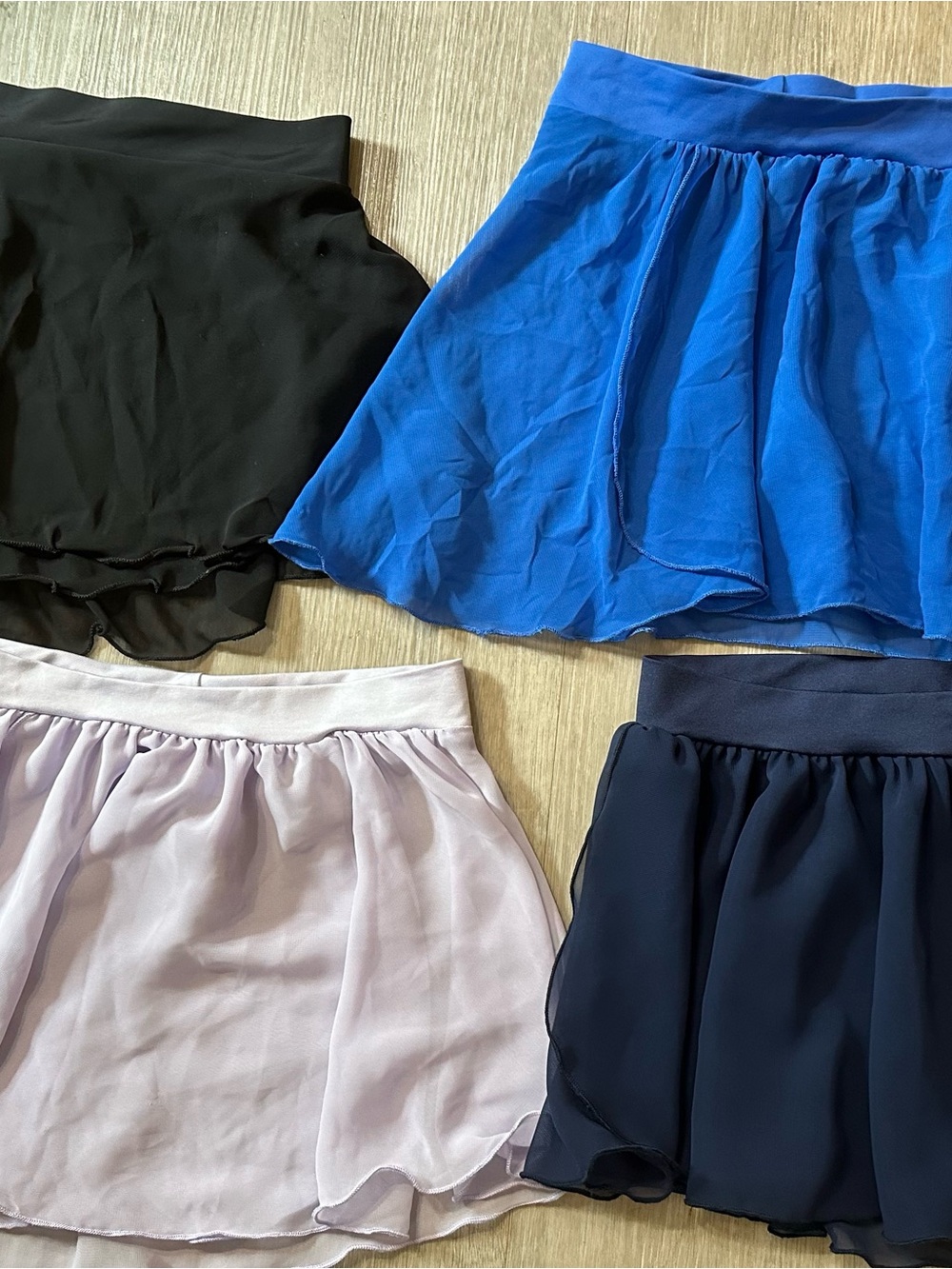 Capezio Dance Skirt Bundle in Black, Royal Blue, Light Pink, and Navy